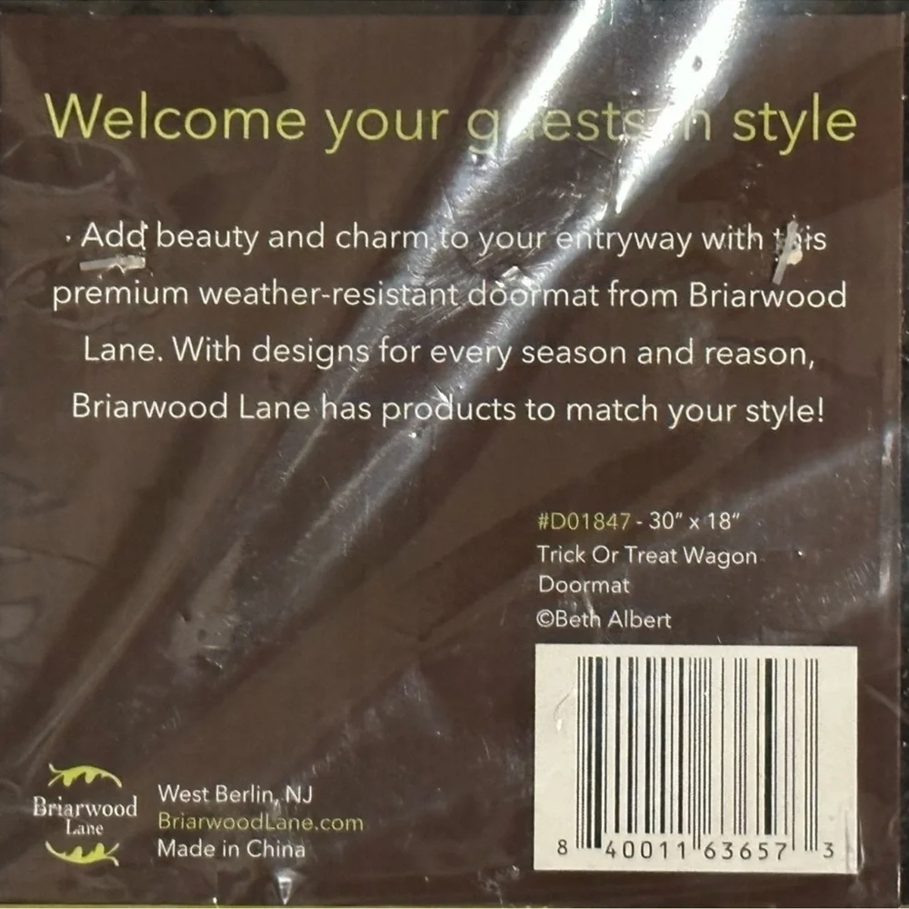 Briarwood Lane Trick Or Treat Wagon Halloween Doormat~NEW!